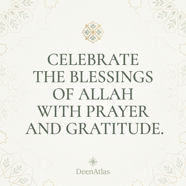 Islamic quote about celebrating Eid through prayer