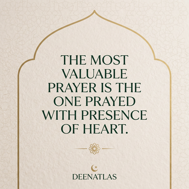 Islamic quote about khushu and focus in prayer